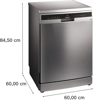 Siemens SN23EI03ME iQ300 60cm 14 Place Settings Freestanding Dishwasher Brushed Steel