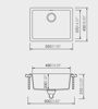 1810 Quadro N-100 Single Bowl CRISTALITE Undermount Sink Nero