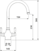 Franke Gloriana Twin Lever Brass 115.0711.945 Tap Brass