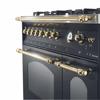 Lofra : RNMD96MFTE/Ci Dolcevita 90cm 5 Burner Gas Hob Double Oven - DISPLAY TO CLEAR Dual Fuel Range Cooker Black Brass