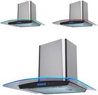 OEM CPTE61SS  60cm Touch Control LED Edge Lit Curved Glass Cooker Hood Stainless steel