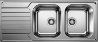 Blanco DINAS 8S Double Bowl + Carysil HS605 Single Lever tap ( Sink and Tap ) Stainless Steel / Chrome
