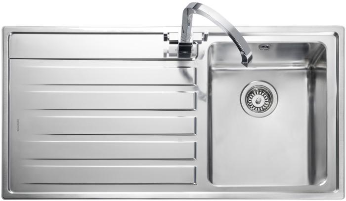 Rangemaster RK9851L Rockford 1 Bowl Inset (left hand drainer) + Carysil HS605 Single Lever Tap ( Sink and Tap ) Stainless Steel / Chrome