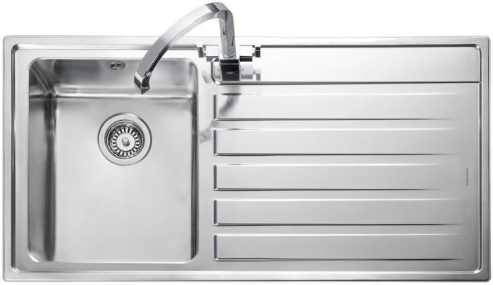 Rangemaster RK9851R Rockford 1 Bowl (Right hand drainer)  + Carysil HS605 Single Lever Tap ( Sink and Tap ) Stainless Steel / Chrome