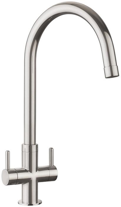 Rangemaster TMR1BF Monorise Dual Lever Monoblock Tap Brushed Steel
