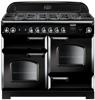 Rangemaster CLA110DFFBL/C ( 116780 ) Classic 110 Dual Fuel Dual Fuel Range Cooker Black ( Chrome Trim )