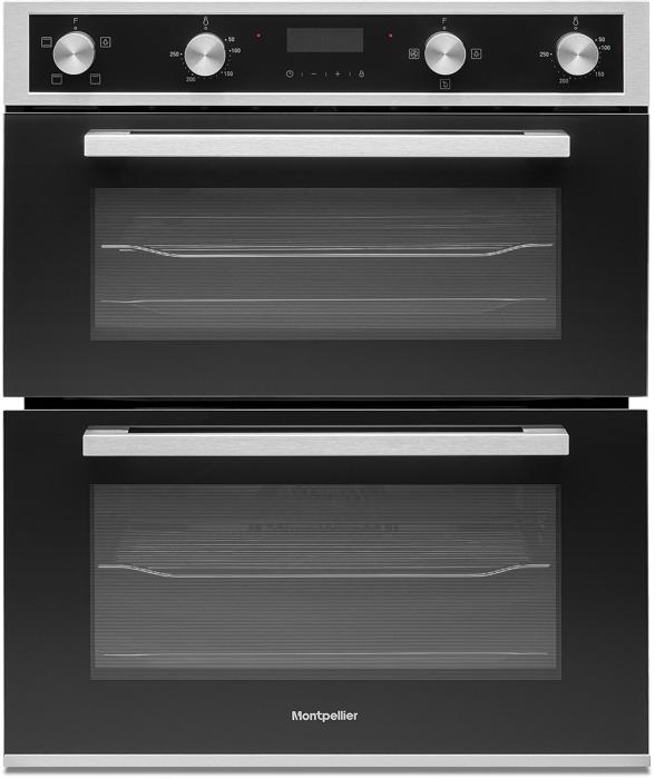 Montpellier DO3550UB 60cm 'A/A Rated' Built-Under Double Electric Oven Stainless steel