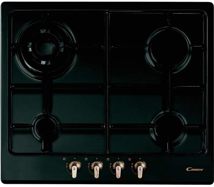 Candy CPGC64SQPHG 60cm 4 Burner Gas Hob Black