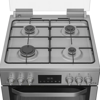 Hotpoint HDG6GDCX 60cm with Double Oven with Glass Lid Freestanding Gas Cooker Inox