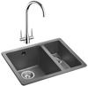 Rangemaster PAR3115DG Paragon Igneous Granite 1.5 Bowl Right-hand installation Undermount Sink Dove Grey