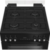 Hotpoint HDG6GDCB1 60cm Double Oven with Lid Freestanding Gas Cooker Black