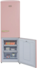 CDA Florence Tea rose Retro 60cm Frost Free 60/40 Freestanding Fridge-Freezer Pink