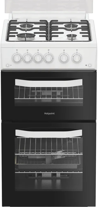 Hotpoint HDG5GCW 50cm Double Oven Freestanding Gas Cooker White