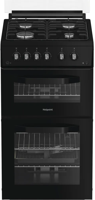 Hotpoint HDG5GCB 50cm Double Oven Freestanding Gas Cooker Black