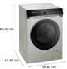 Siemens WG56B2A3GB iQ700 front loader 10 kg 1600 rpm Freestanding Washing Machine Inox