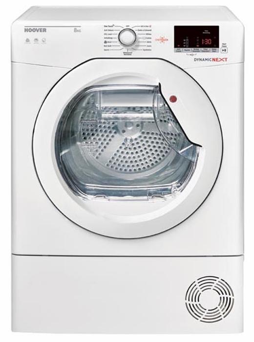 Hoover DXC8DE-80 Dynamic Next Condenser Tumble *Container In Door* Freestanding Dryer White