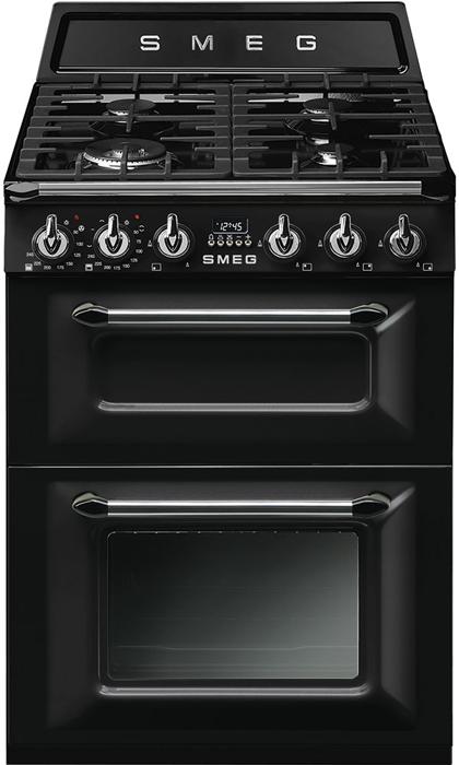 Smeg TR62BL 60cm Victoria Freestanding Dual Fuel Cooker Black