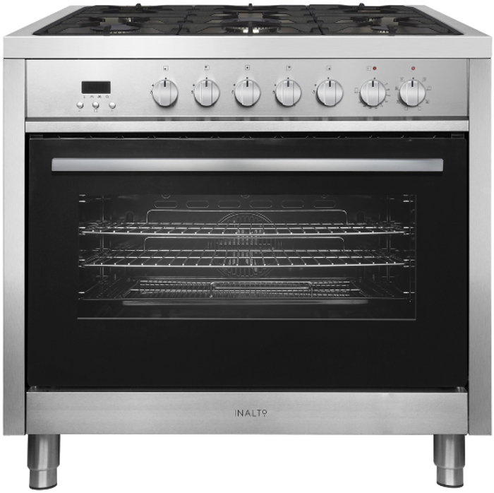 INALTO IR90DFSS 90cm Single Dual Fuel Range Cooker Stainless steel