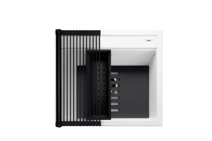 Rangemaster PRA570AW Prato Igneous Granite Inset 1 bowl ** Including Workstation with compatible accessories  ** Inset Sink Arctic White