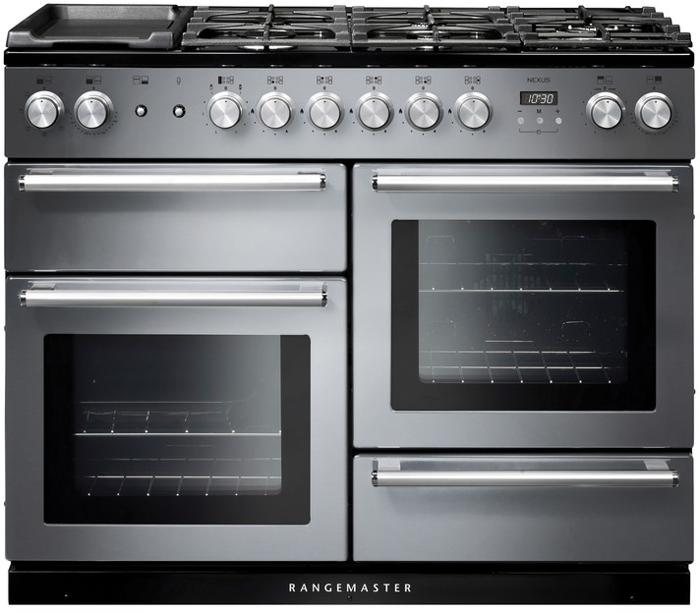 Rangemaster Nexus 110 Dual Fuel NEX110DFFSS 106100 Dual Fuel Range Cooker Stainless Steel ( Chrome Trim )