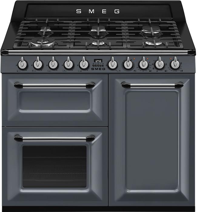 Smeg TR103GR 100cm Victoria  100x60 cm Dual Fuel Range Cooker Slate Grey