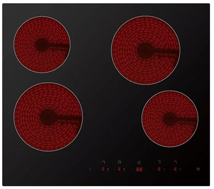 Midea MC6F6004R242 60cm 4 Zpme Ceramic Hob Black
