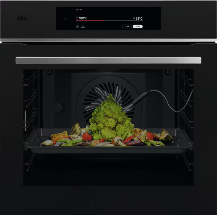 AEG TT9PB831AT 9000 ProAssist Pyrolytic Self Clean Built-in Single Electric Oven Matt Black