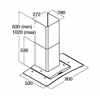 CDA ECP92SS Curved Glass 90cm Hood Stainless steel