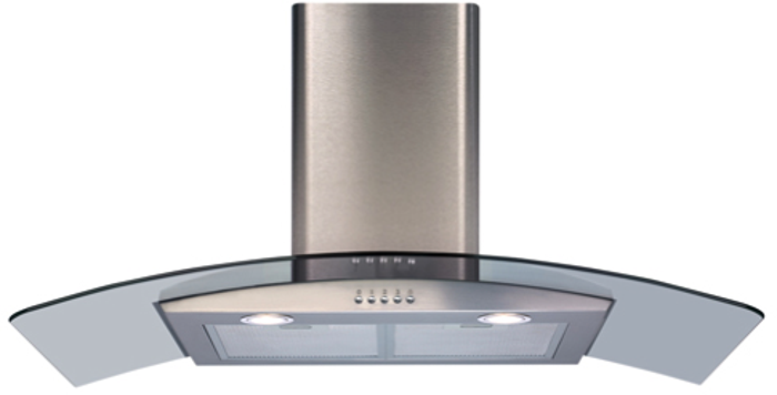 CDA ECP92SS Curved Glass 90cm Hood Stainless steel