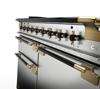 Rangemaster Elise Luxe 110 Dual Fuel ELS110DFFSS/BE 136390 Stainless Steel with Black / Antique Brass trim Dual Fuel Range Cooker 