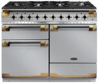 Rangemaster Elise Luxe 110 Dual Fuel ELS110DFFSS/BE 136390 Stainless Steel with Black / Antique Brass trim Dual Fuel Range Cooker 