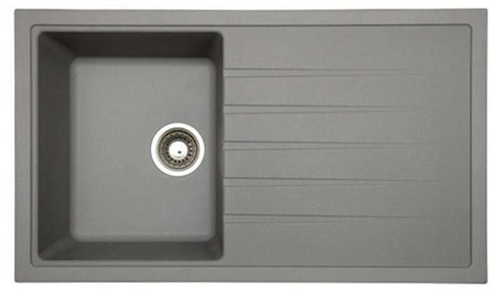 Carysil VD100L-GM Deep Bowl Vivaldi Large Bowl & Drainer Inset Sink Gunmetal Grey