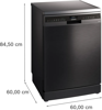 Siemens SN25EC13CE iQ500  60cm 14 place settings  Brushed black steel anti-fingerprint Freestanding Dishwasher 