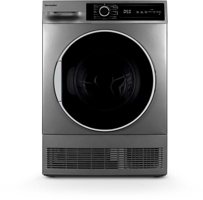 Montpellier MTDC8SDS 8kg Condenser Sensor Tumble Freestanding Dryer Silver