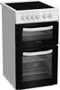 Hotpoint HTE5VCW 50cm Electric Twin Cooker with Ceramic Hob Freestanding Electric Cooker White