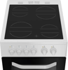 Hotpoint HTE5VCW 50cm Electric Twin Cooker with Ceramic Hob Freestanding Electric Cooker White