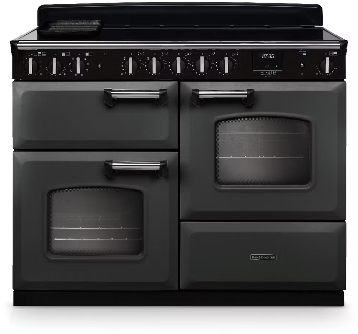 Rangemaster 14759 CLDLO110EIPSLTCM1 Classic Deluxe 110cm Induction Range Cooker Slate / Chrome