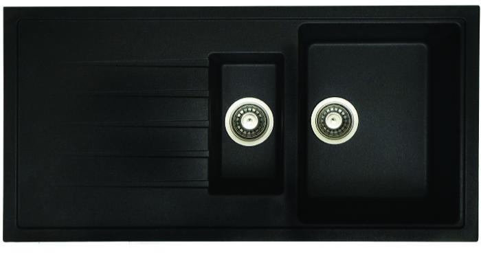 1810 VD150-BK Granite 1000mm x 500mm Inset Sink Black