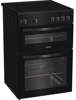 Indesit ITE6VMB 60cm Electric Twin Cooker with Ceramic Hob Freestanding Electric Cooker Black