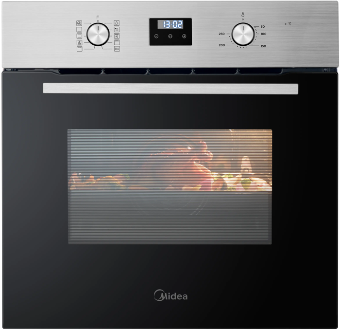 Midea MBO65M90D2-X 70L Rotary Dials with digital timer 14 amps Built-in Single Electric Oven Stainless steel