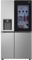 LG GSGV80PYLL 635L InstaView™ Side-By-Side Frost Free Plumbed-in American Style Fridge Freezer Prime Silver