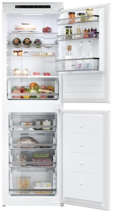 Haier HB50T618FMK Combi  242L  No Frost 50/50 Sliding Hinge Integrated Fridge Freezer White