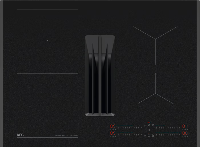 AEG TCH74B01FZ 70cm 6000 SaphirMatt® Induction Extractor Induction Hob Black