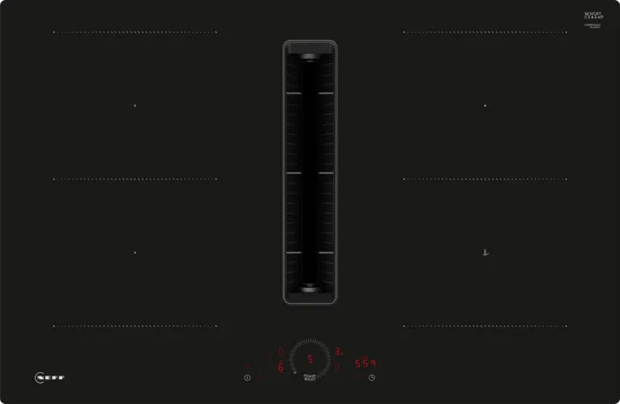 NEFF V58NHQ4L0 hob with integrated ventilation system 80 cm surface mount without frame Induction Hob Black