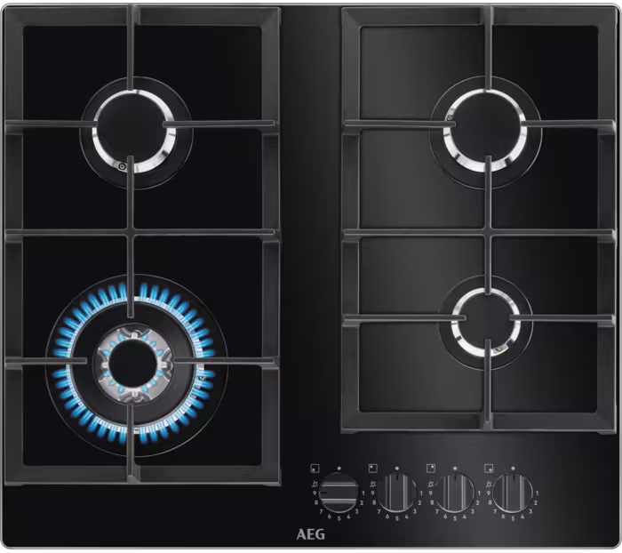 AEG HKB64420NB 6000 Gas On Glass Hob 60cm Gas Hob Black
