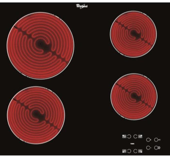 Whirlpool AKT809NE 60cm 4 x Zone Ceramic Hob Black