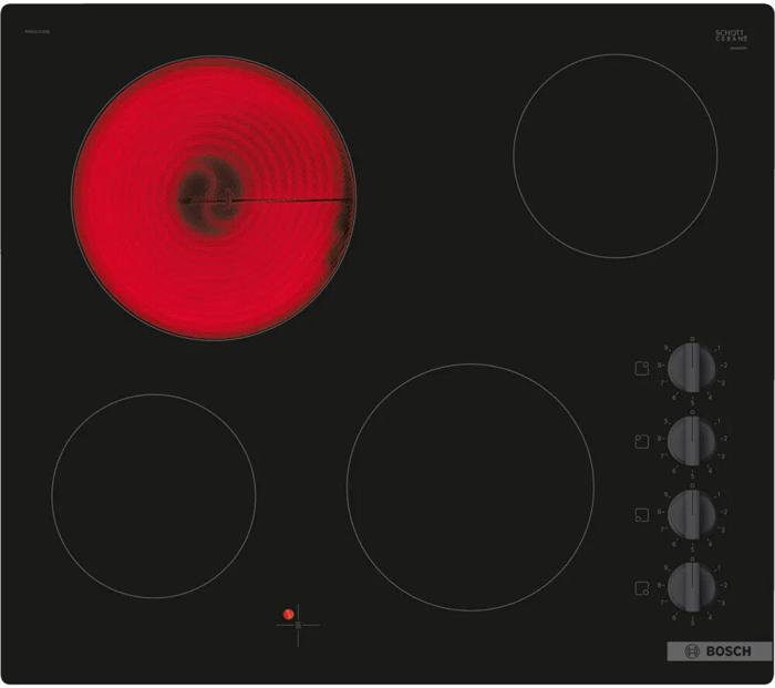 Bosch PKE611CA3E Series 2, 4 Zone 60 cm surface mount without frame Ceramic Hob Black