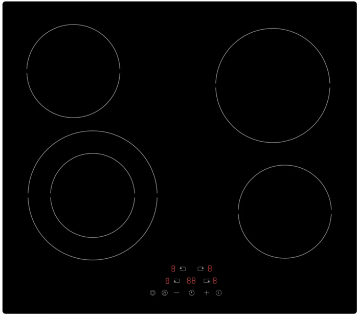 Statesman CHZ460T 60cm 4 Zone Touch Control Ceramic Hob Black