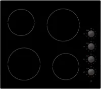 Statesman CHZ460D 4 Zone Side Dial Control, Ceramic Hob Black