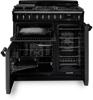 Rangemaster CLDL90DFPGBL/CM1 Classic Deluxe 90 Dual Fuel 14536 Dual Fuel Range Cooker Black / Chrome